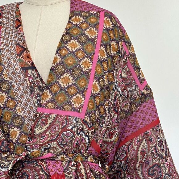 NEW Molly Bracken Fuchsia Livia Quilted Jacket S Boho Cottagecore Shaket Warm - Picture 8 of 13